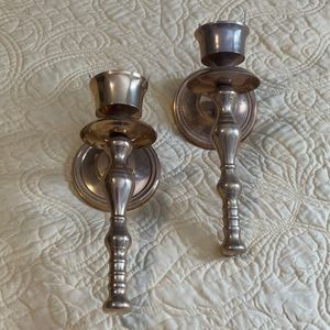 Solid brass wall candle holder
